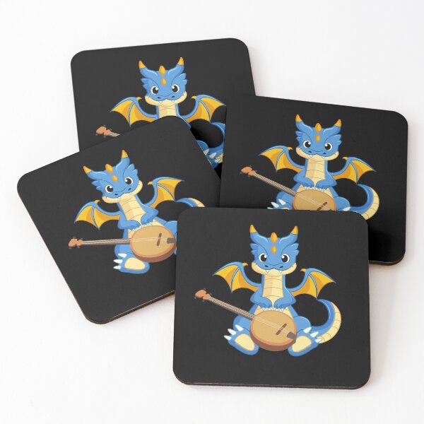 Item preview, Dragon Playing Banjo ,Funny Good Dragon Banjo Lovers Blue Design designed and sold by pedrored369.