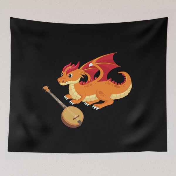 Item preview, Dragon Playing Banjo ,Funny Good Dragon Banjo Lovers Orange Design designed and sold by pedrored369.