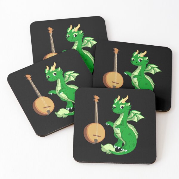 Item preview, Dragon Playing Banjo ,Funny Good Dragon Banjo Lovers Green Design designed and sold by pedrored369.