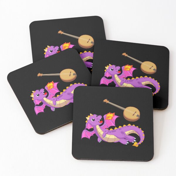 Item preview, Dragon Playing Banjo ,Funny Good Dragon Banjo Lovers Purple Design designed and sold by pedrored369.