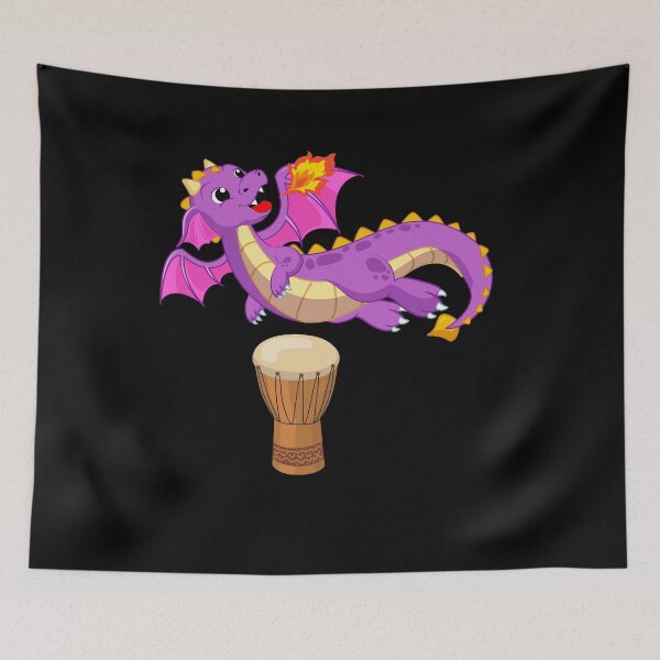 Item preview, Dragon Playing Djembe ,Funny Good Dragon Djembe Lovers Purple Design designed and sold by pedrored369.