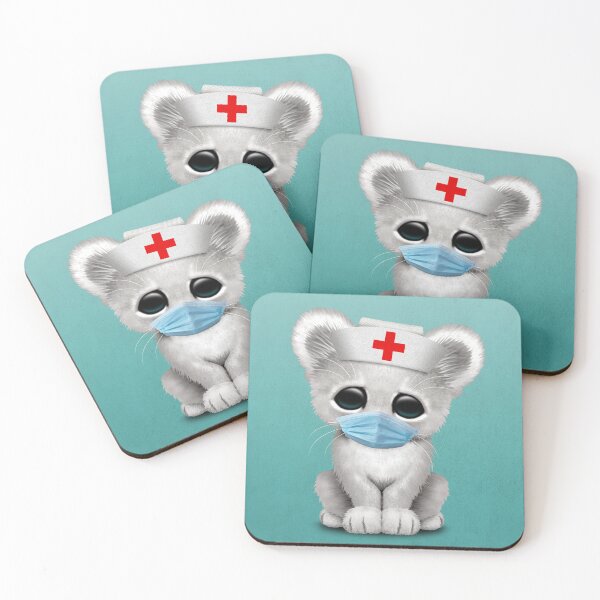 Item preview, Cute White Lion Cub Nurse designed and sold by JeffBartels.
