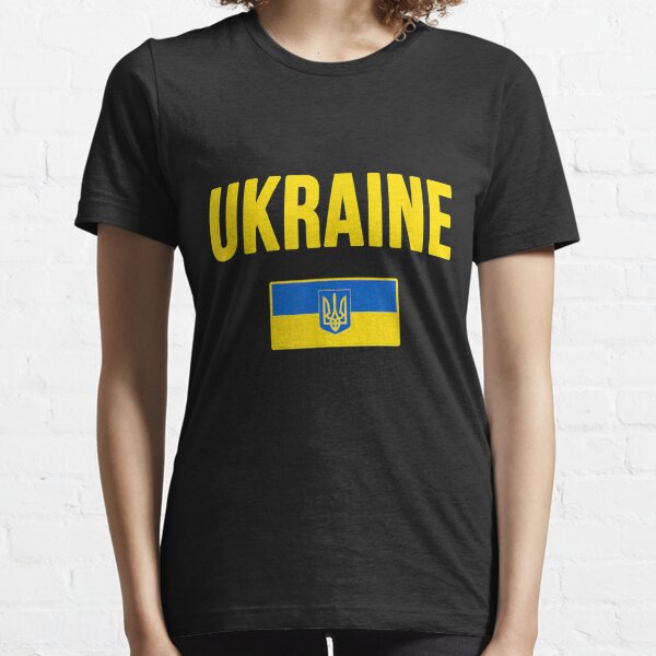 UKRAINE DISTRESSED FLAG LADIES T-SHIRT TOP UKRAINA FOOTBALL UKRAINIAN GIFT SHIRT 
