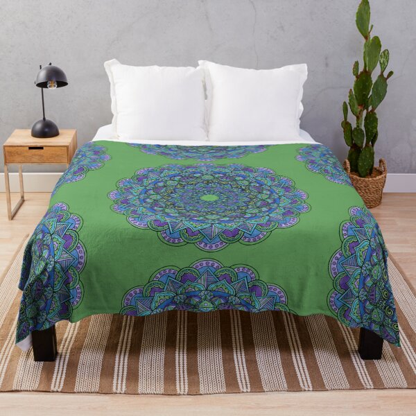 Peacock Mandala Throw Blanket