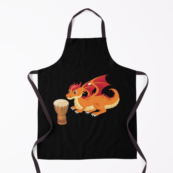 Item preview, Dragon Playing Djembe ,Funny Good Dragon Djembe Lovers Orange Design designed and sold by pedrored369.