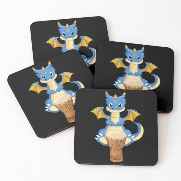 Item preview, Dragon Playing Djembe ,Funny Good Dragon Djembe Lovers Blue Design designed and sold by pedrored369.