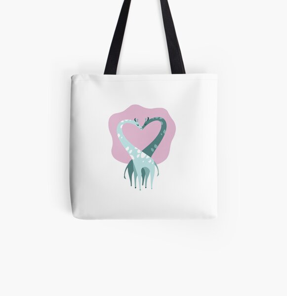 Fuzz and Kisses: Giraffes All Over Print Tote Bag