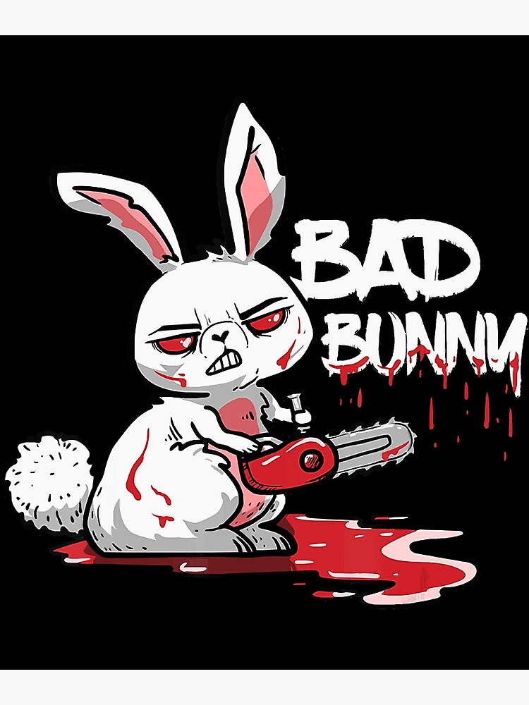 Funny Horror Rabbit Halloween Gift Evil Bad Bunny Poster for Sale by  carlosgento30