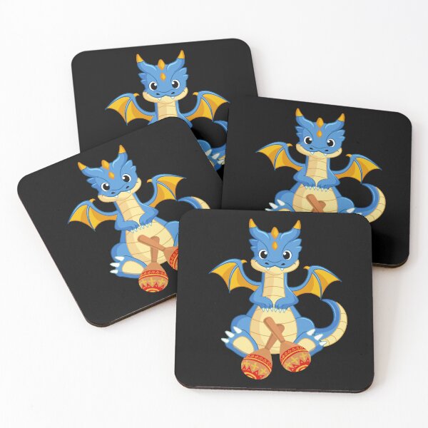 Item preview, Dragon Playing Maracas ,Funny Good Dragon Maracas Lovers Blue Design designed and sold by pedrored369.