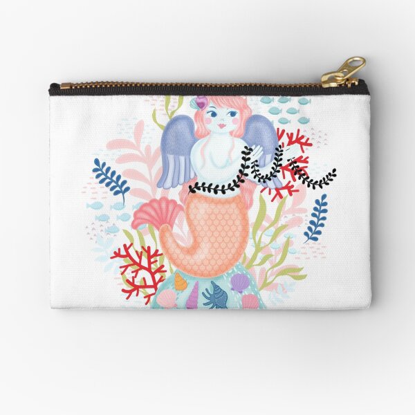 Love Mermaid Illustration Zipper Pouch
