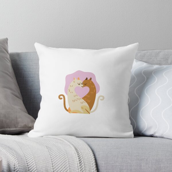 Fuzz and Kisses: Cats Throw Pillow