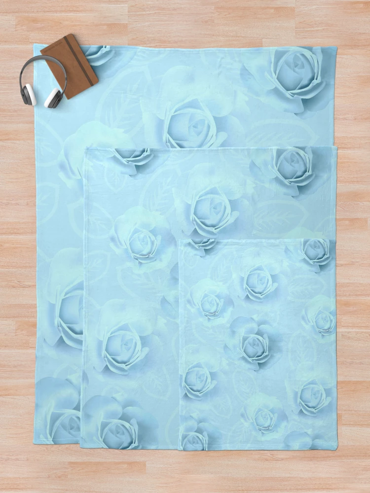 Thumbnail 5 of 6, Throw Blanket,  Abstract Blue Roses Roses Roses 004 designed and sold by sunnthreads.