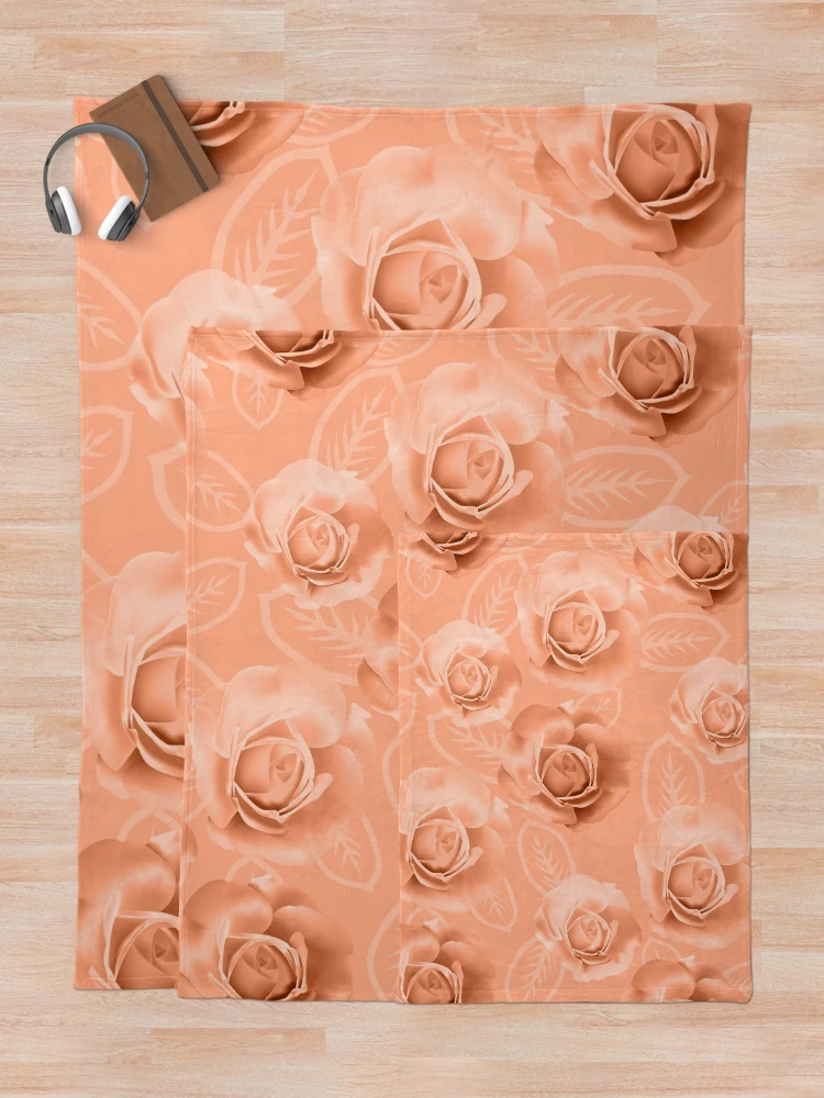 Thumbnail 5 of 6, Throw Blanket, Abstract Coral Roses Roses Roses 002 designed and sold by sunnthreads.