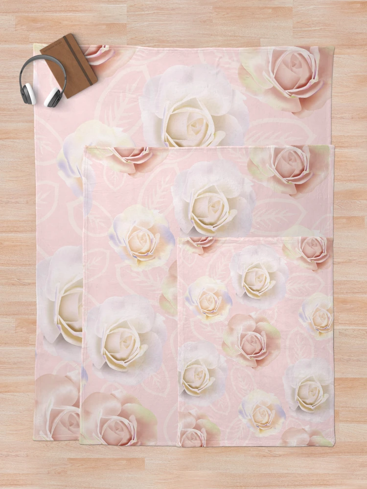 Thumbnail 5 of 6, Throw Blanket, Abstract Pink Roses Roses Roses 001 designed and sold by sunnthreads.