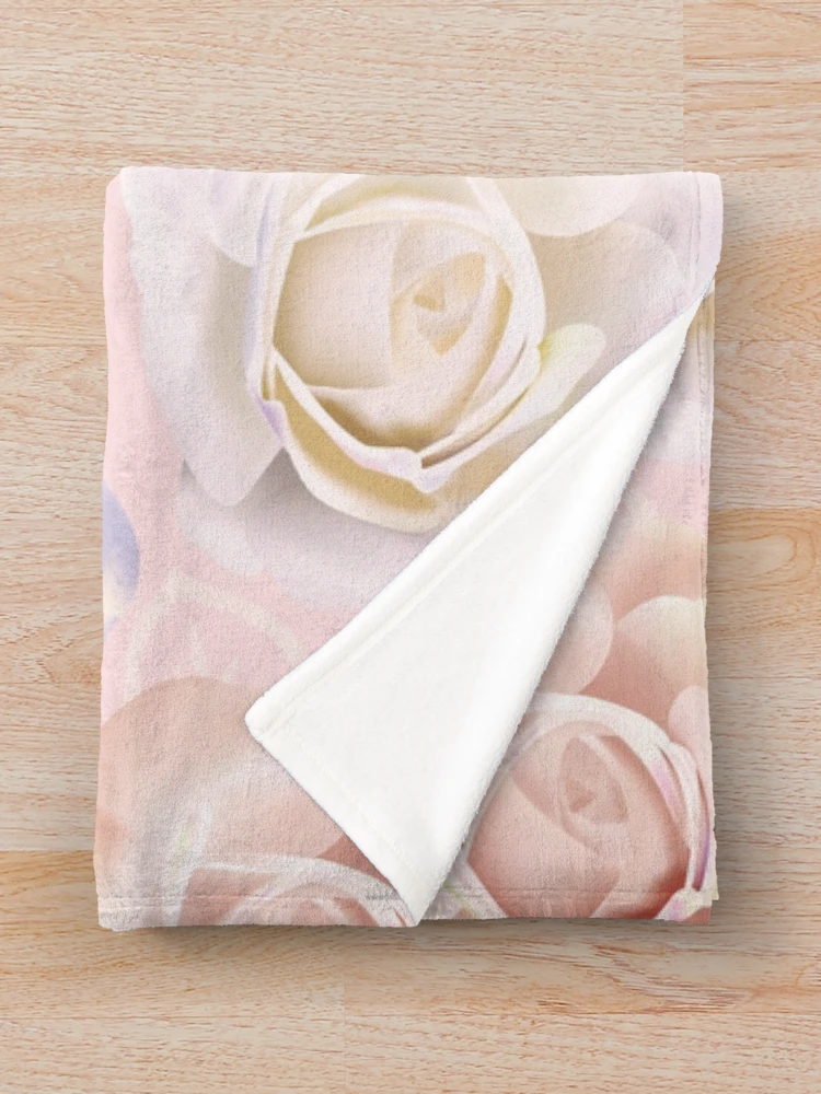 Thumbnail 3 of 6, Throw Blanket, Abstract Pink Roses Roses Roses 001 designed and sold by sunnthreads.