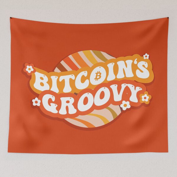 Item preview, Bitcoin's Groovy (Funky Retro Crypto Type Design) designed and sold by Digi-Drifterz.