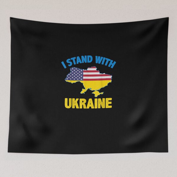 Item preview, I Stand With Ukraine Map American Flag US Support Ukrainian designed and sold by KimbempeCB.