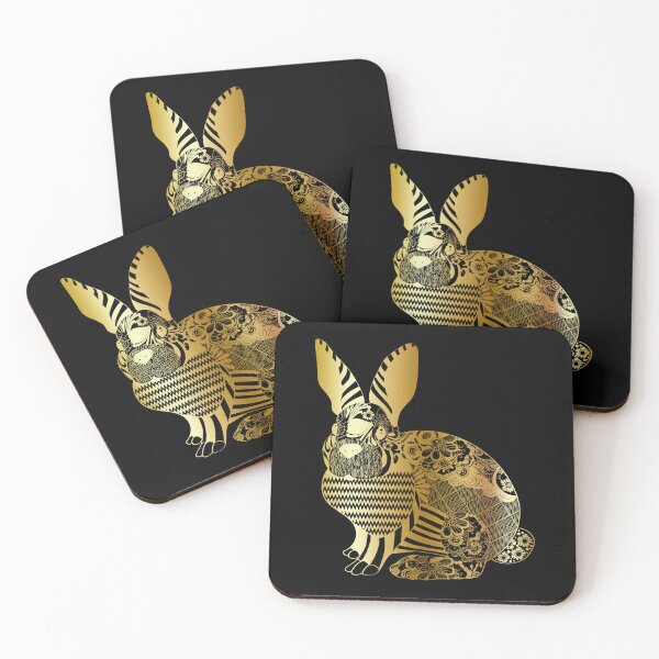 Item preview, Rabbit flower gold designed and sold by MatildaWatson.
