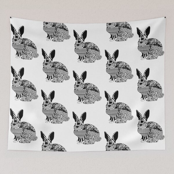 Item preview, Rabbit flower pattern designed and sold by MatildaWatson.