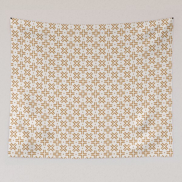 Aperçu de l'œuvre Criss cross mud cloth - cream and ochre créée et vendue par Chelsea Jay.