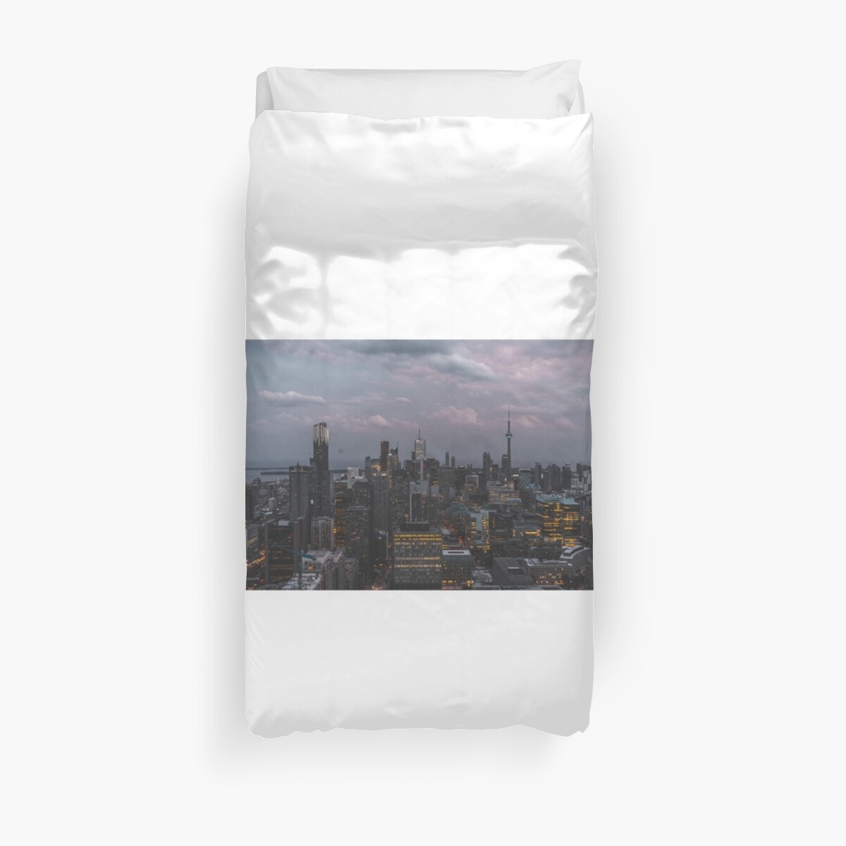 Toronto Skyline Duvet Cover By Shftddesigns Redbubble