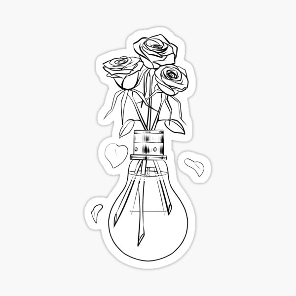 roses lightbulb Sticker