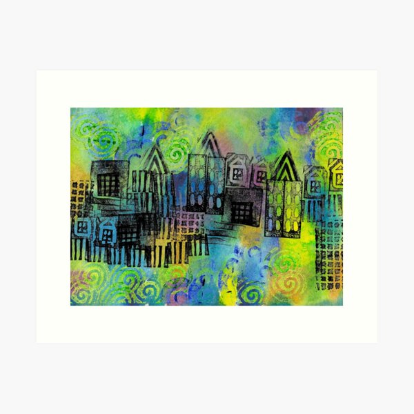 Psychedelic City 1 Art Print