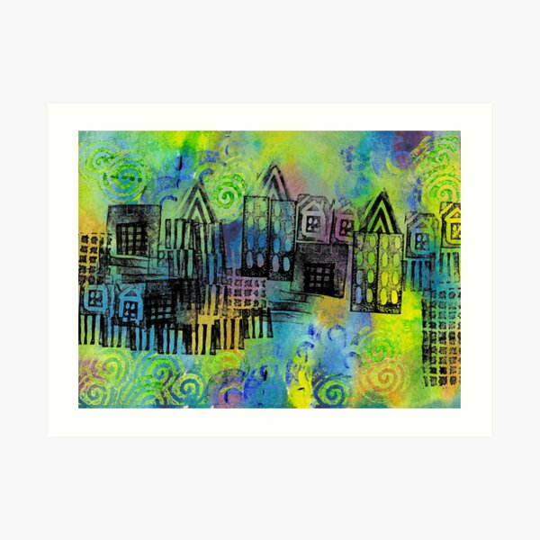Psychedelic City 1 Art Print
