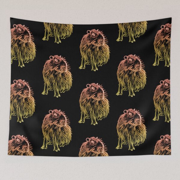 Item preview, Orange and Yellow Neon Glow Capybara designed and sold by nimreninmu.