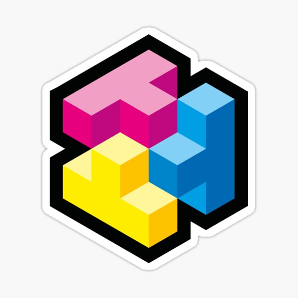 T Three CMYK Sticker