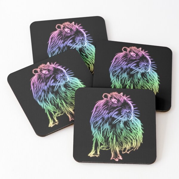 Item preview, Neon Rainbow Glowing Capybara designed and sold by nimreninmu.