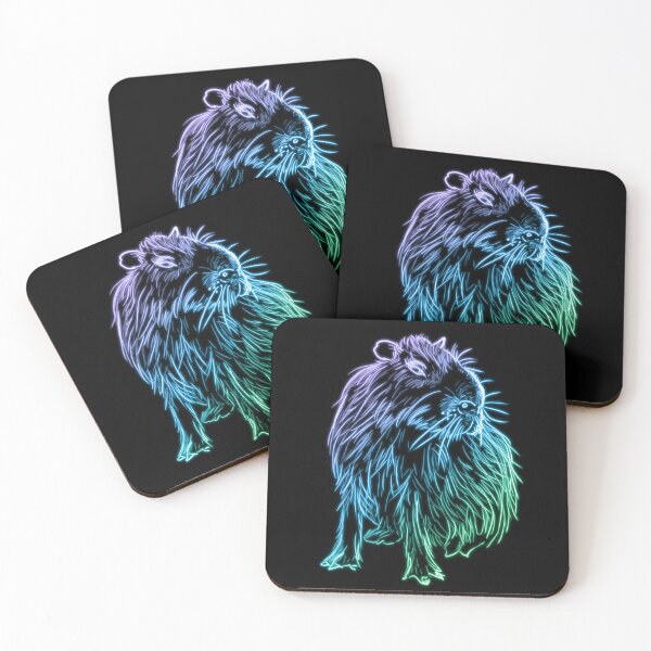 Item preview, Purple, Blue, and Green Glowing Neon Capybara designed and sold by nimreninmu.