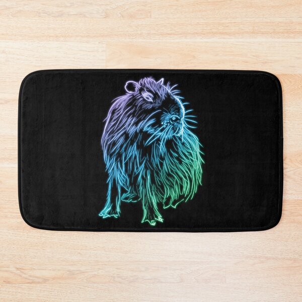 Item preview, Purple, Blue, and Green Glowing Neon Capybara designed and sold by nimreninmu.
