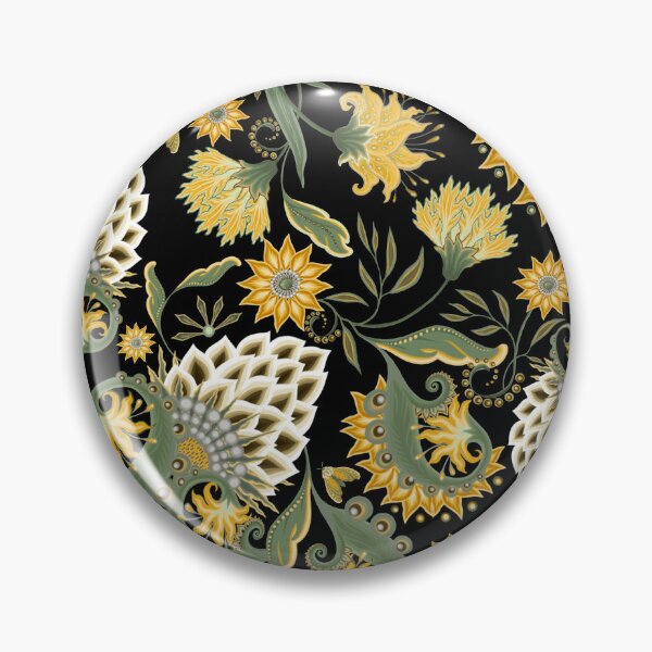 Aperçu de l'œuvre Bohemian Floral sur fond noir créée et vendue par Silver Steer Design.