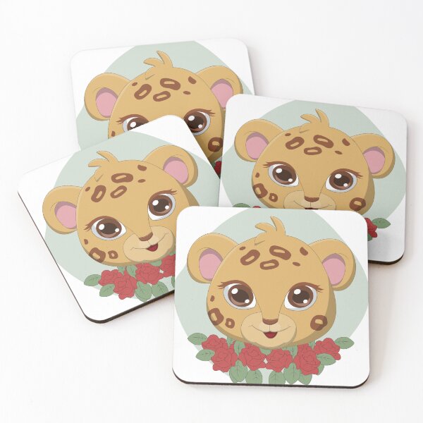 Item preview, Cute Leopard cartoon with flowers. designed and sold by Kanchan1987.