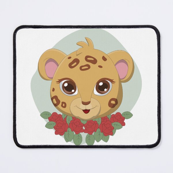 Item preview, Cute Leopard cartoon with flowers. designed and sold by Kanchan1987.