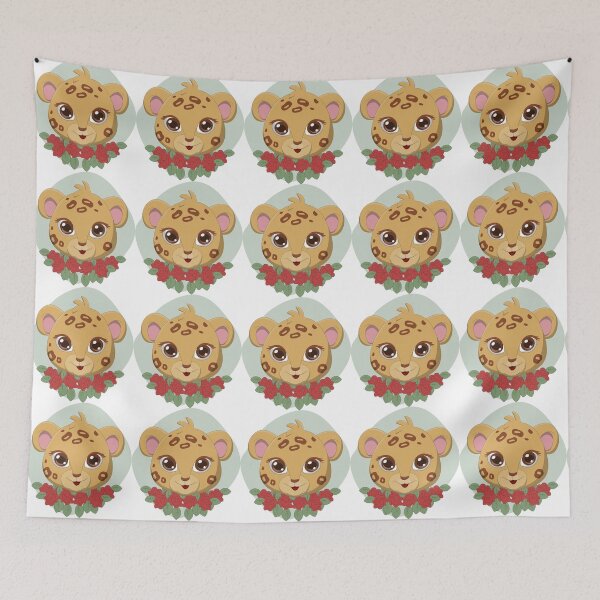 Item preview, Cute Leopard cartoon with flowers. designed and sold by Kanchan1987.