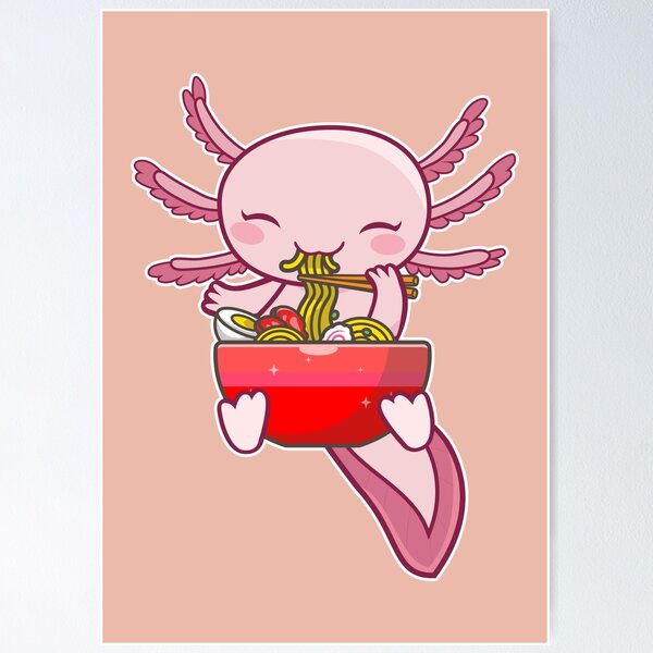 Snaxolotl Kawaii Axolotl Food Lover Digital Art by Maximus Designs - Pixels