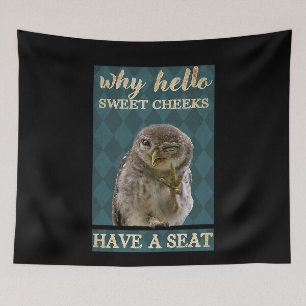 Item preview, Why hello sweet cheeks have a seat owl lover designed and sold by SaoirseNeid.