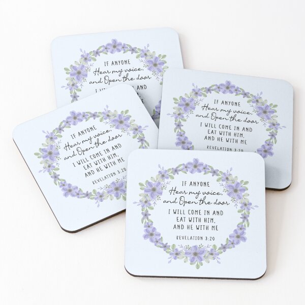 Item preview, Revelation 3:20  If anyone hears my voice and opens the door, I will come in and eat with him, and he with me. designed and sold by challengecafe.