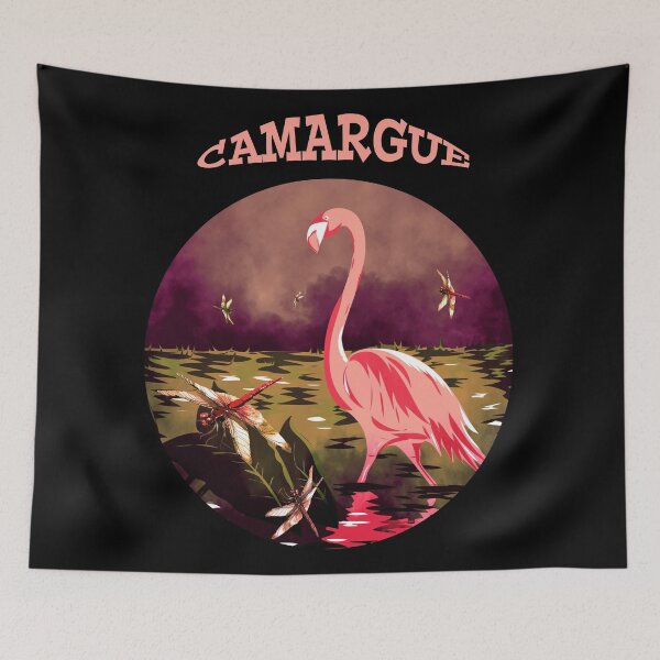 Item preview, Camargue pink flamingo vintage circle designed and sold by Astralia.
