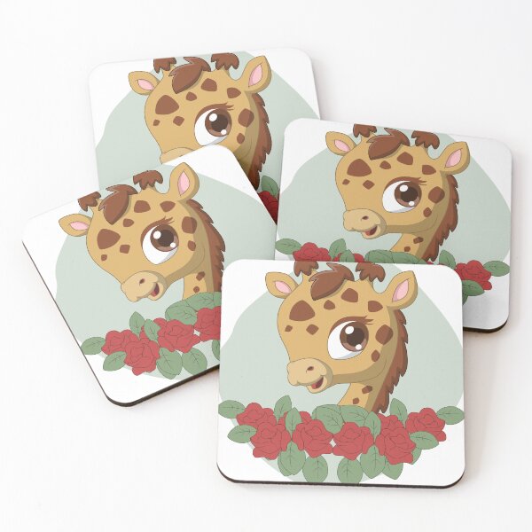 Item preview, Cute Giraffe with flowers. designed and sold by Kanchan1987.