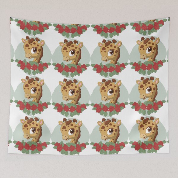 Item preview, Cute Giraffe with flowers. designed and sold by Kanchan1987.