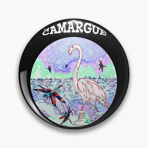 Artikelvorschau, Rosa Flamingo-Aquarellkreis der Camargue entworfen und verkauft von Astralia.
