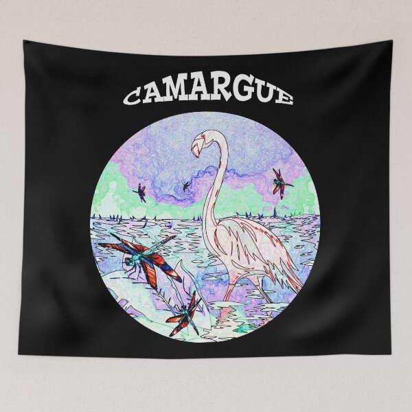 Item preview, Camargue pink flamingo circle watercolor designed and sold by Astralia.