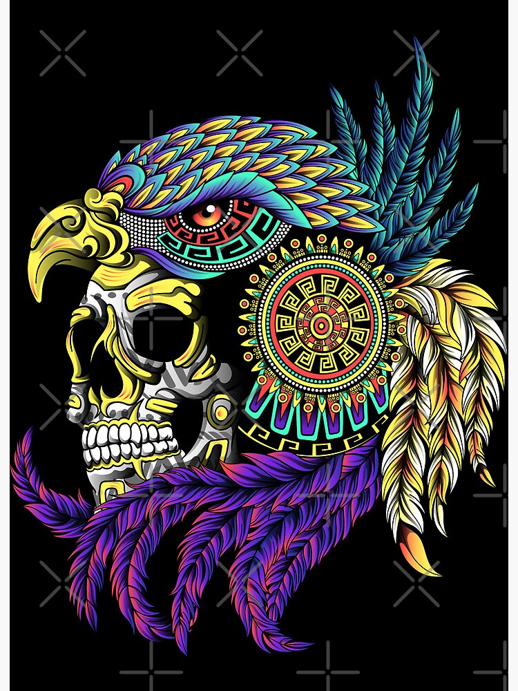 Aztec Eagle Warrior Skull Stock Vector (Royalty Free) 337880252