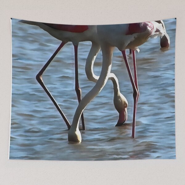 Item preview, Flamingos Feeding Time Acrylic Painting designed and sold by taiche.