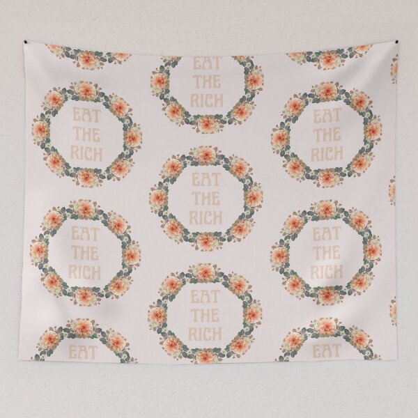 Item preview, Eat the Rich Pretty Floral Wreath designed and sold by toadsforall.