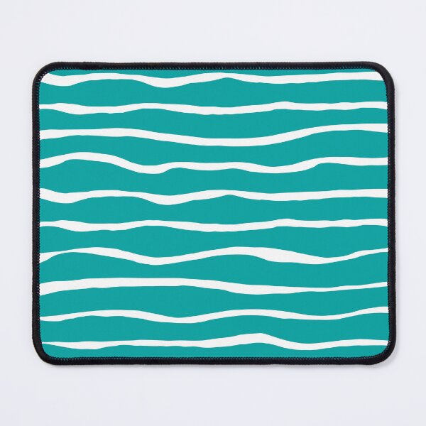 Item preview, Ocean Ripple Organic Stripes Pattern in White and Turquoise designed and sold by kierkegaard.