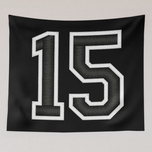 Item preview, 15 Black Jersey Sports Number fifteen Football 15 designed and sold by elhefe.